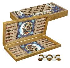 Backgammon Esfahan XXL de Madera - 50x50 cm - Marrón