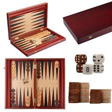 Juego de Ajedrez y Backgammon de Madera Elegante 57x48 cm