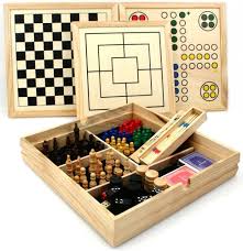 Juego de Mesa de Lujo: Caja de Madera con 10 Diversiones