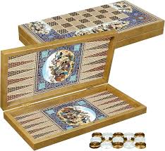 PrimoLiving Backgammon Esfahan XXL de Madera - 50x50 cm - Marrón