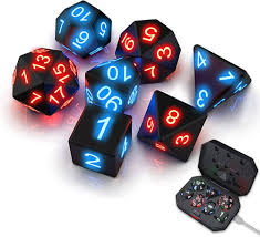 Dados de Rol Luminosos con Estuche de Carga