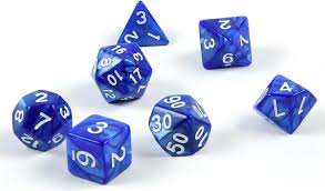 Shibby 7 Dados Poliedricos Azul para Juegos de Rol