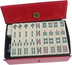 Juego de Mesa Mahjong Chino Tallado - Diversión Familiar