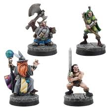 Set de 4 Miniaturas Fantasy Hero para Wargames - War World Gaming