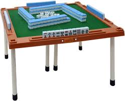 RISELY Mesa Plegable de Mahjong para 4 Jugadores