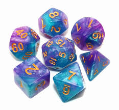 CREEBUY DND - Dados Poliédricos Azul y Morado