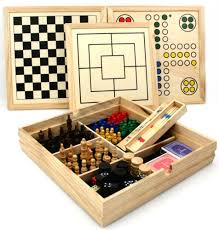 Juego de Mesa de Lujo: Caja de Madera con 10 Diversiones