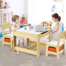 GOPLUS Juego de Mesa Infantil 3 en 1 con 2 Sillas